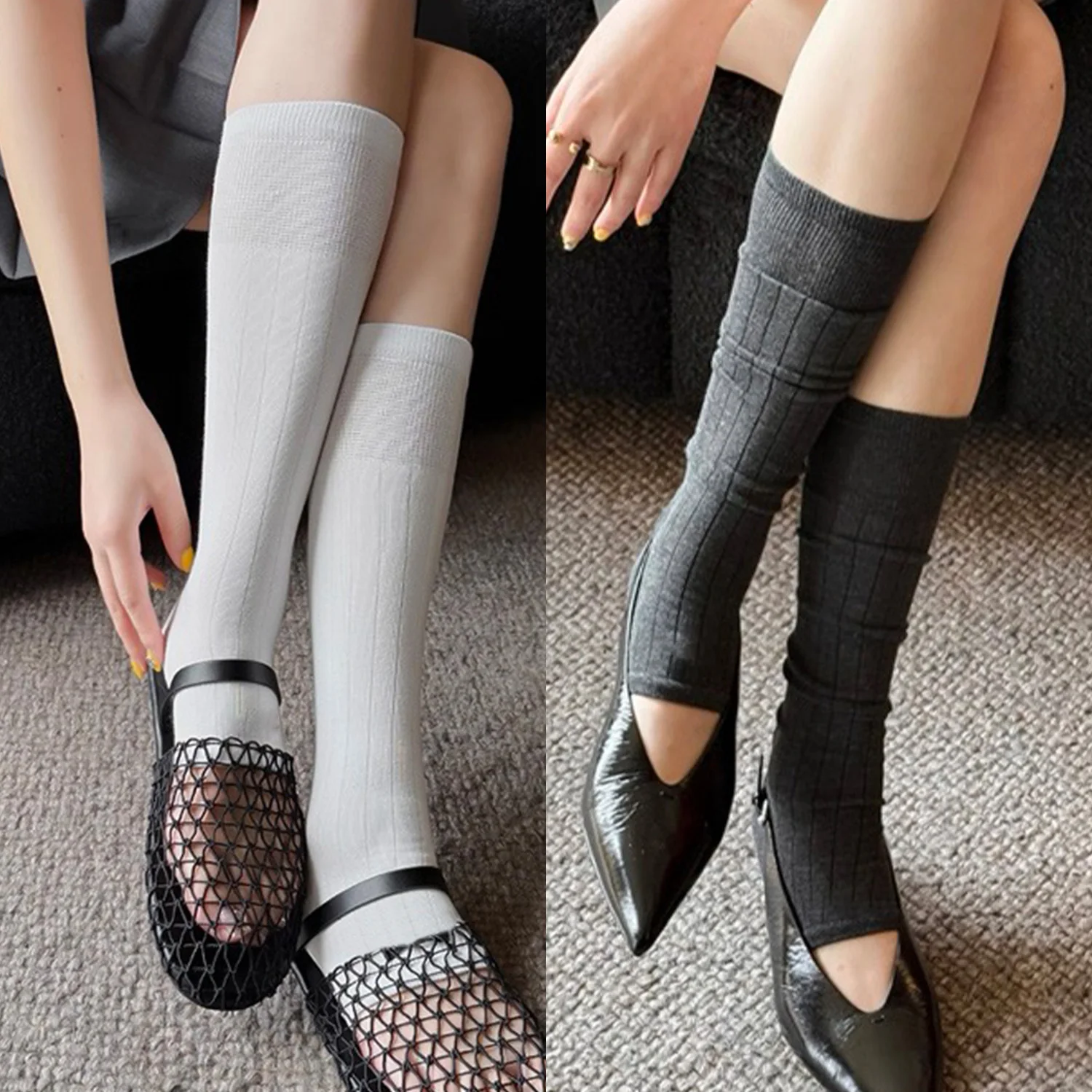 3/1pairs الصيف نصف الساق الباليه الجوارب الصيف سامسونج العجل مطاطا جورب المرأة الكورية الحلو Y2K أنبوب طويل كومة Sockings