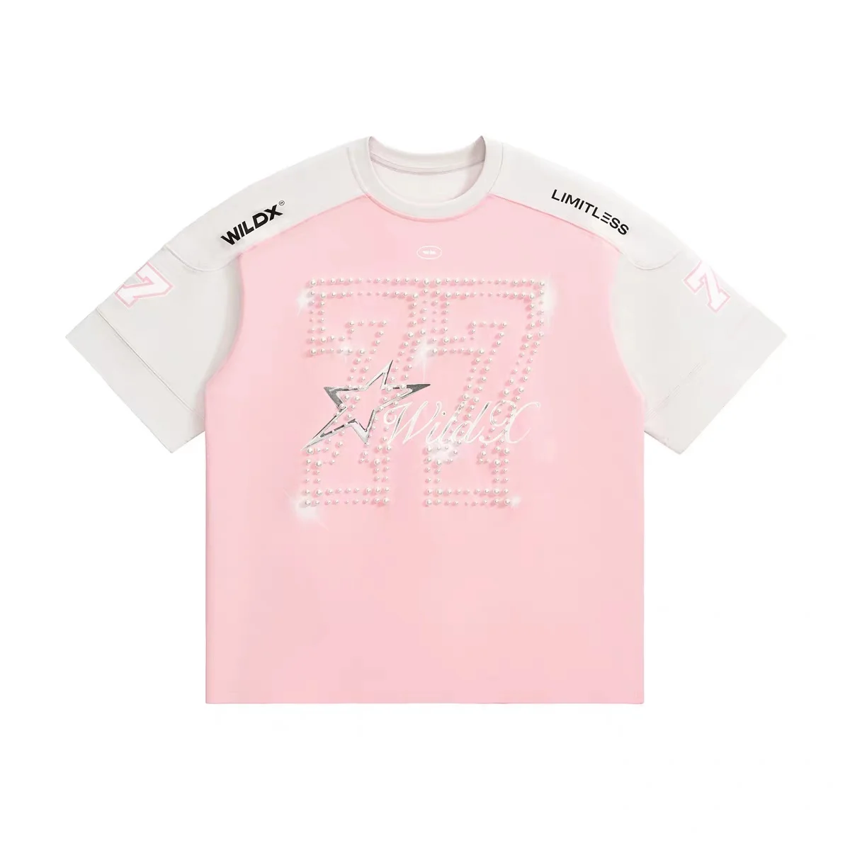 

WildX "77 Pulse 2.0" Ice Hockey Short Sleeve American Sports Splicing Rugby Jacket Hip Hop Basketball Moto Shirt MOTO T-shirt