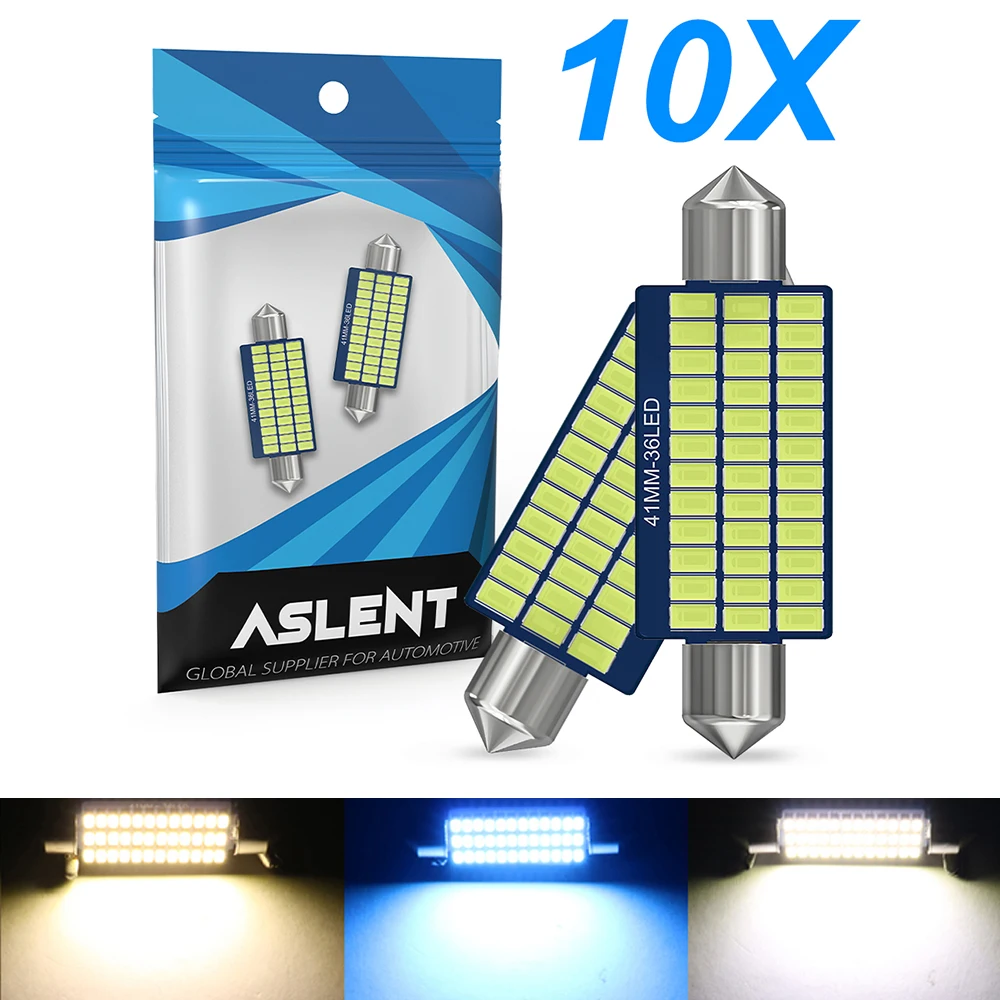 

10X Festoon Car LED Interior Reading Light 4000K Warm White 6000K C5W C10W 31mm 36mm 39mm 41mm Auto Room Ceiling Dome Lamp 12V