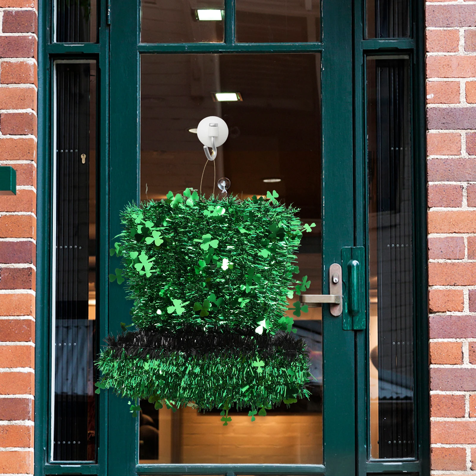 

St Patrick's Day Wreath Decor Artificial Hanging Festival Themed Hat Non Fading Indoor Outdoor Door Window Tree