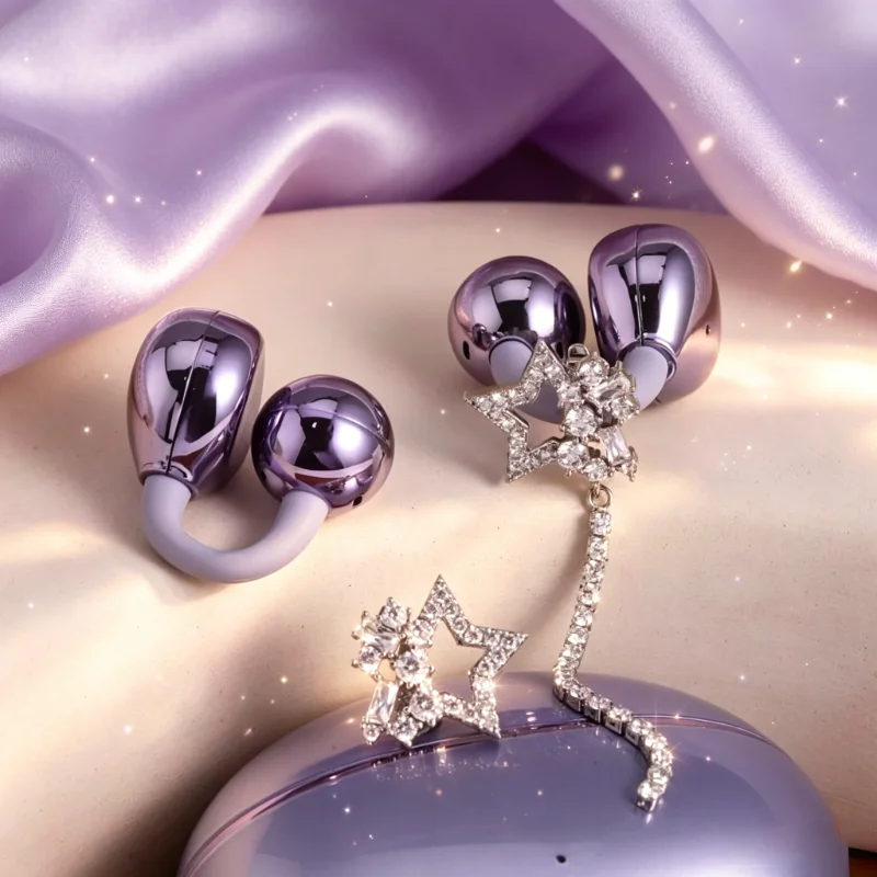 Rhinestone Star Earphone Clips 1Pair Fashion, Wireless Earbuds Clip Decoration Removable, Earbud Jewelry Accessories for Women