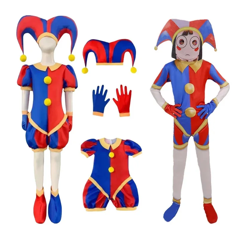 

The Amazing Digital Circus Pomni Cosplay Costume Uniform Jumpsuit Hat Bodysuit Human for Adult Kids Costume Cartoon Cos