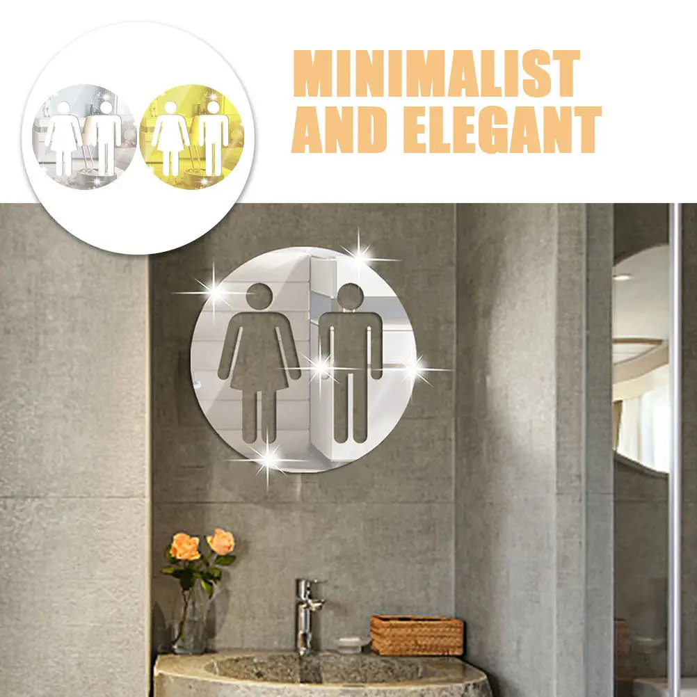 2Pcs Heavy Duty Unisex Toilet Signs Men Women Bathroom Door Stickers for Public Venues Cafes Offices Clear Symbol Modern - view 2