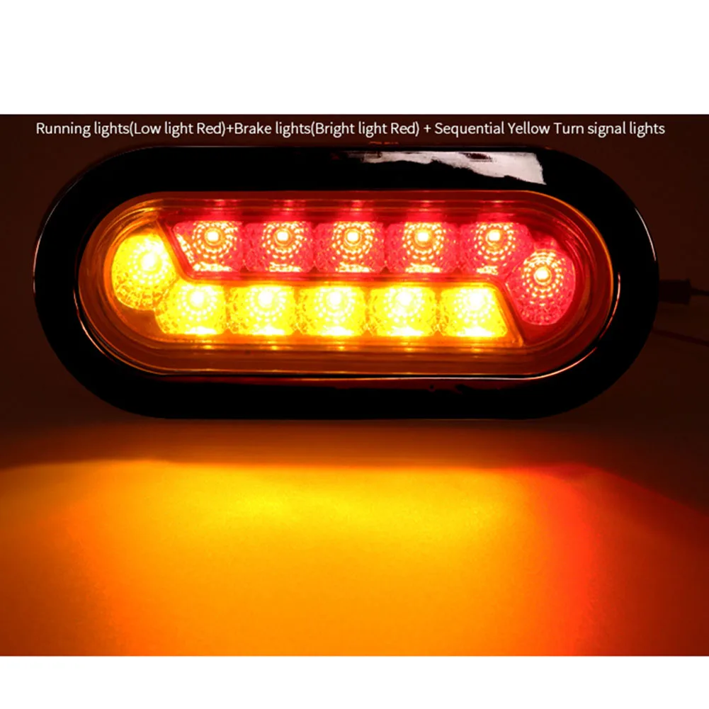 

Taillight Turn Signal Indicator Oval 12LED Corner Side Marker Indicator Rear Tail Light Reverse Brake Stop Lamp For Truck Traile