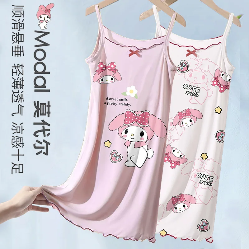 pijamas-de-verao-para-meninas-kuromi-my-melody-cinnamoroll-vestido-de-noite-fofo-e-confortavel-roupas-de-casa-ventiladas
