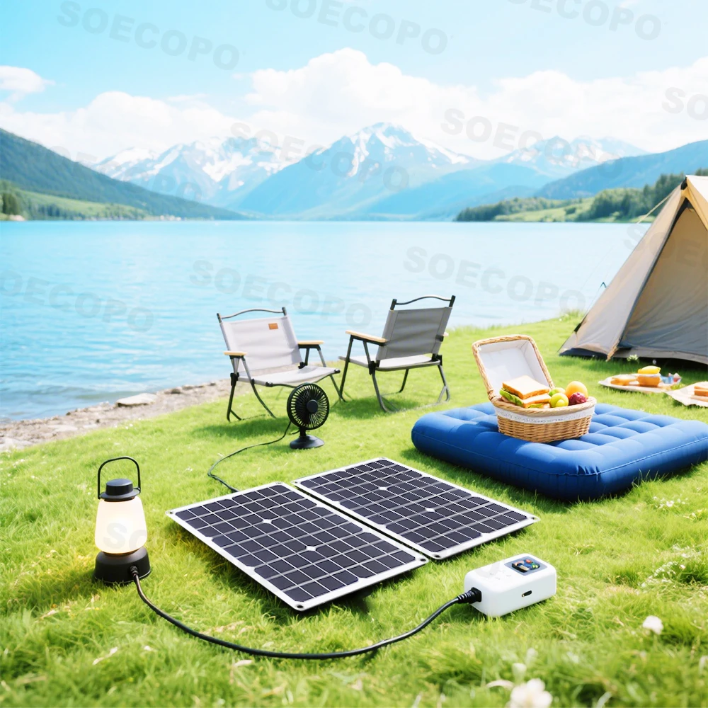 (U.S Stock ) SOECOPO 1000W Portable Solar Panel Kit 2*500W Photovoltaic Panels for Camping Free 100A Controller USB Home Balcony