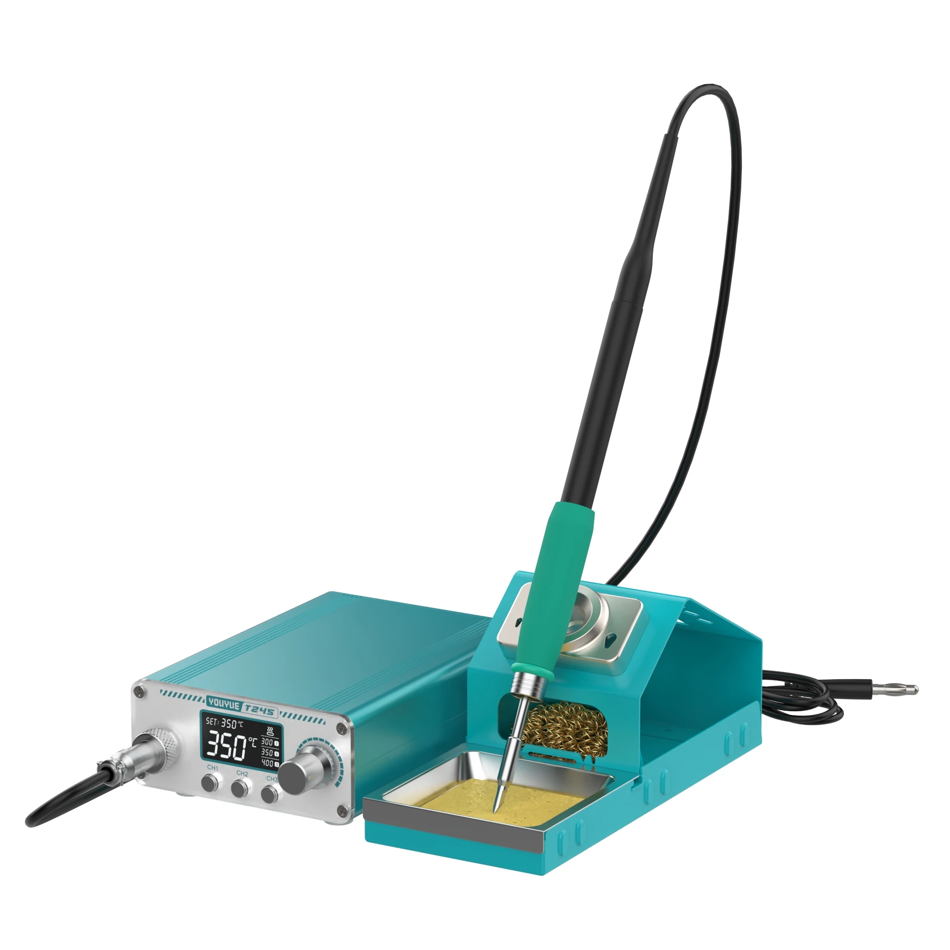 

Professional-Grade T245 Soldering Iron Station, 170W Fast Response, 3 Memory Settings, Durable Tips, Anti-Static