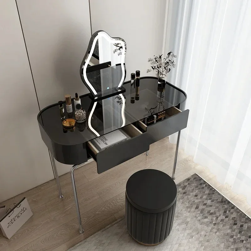 Tocador moderno De lujo, Tocador clásico De estilo europeo y negro, muebles De Maquillaje para dormitorio