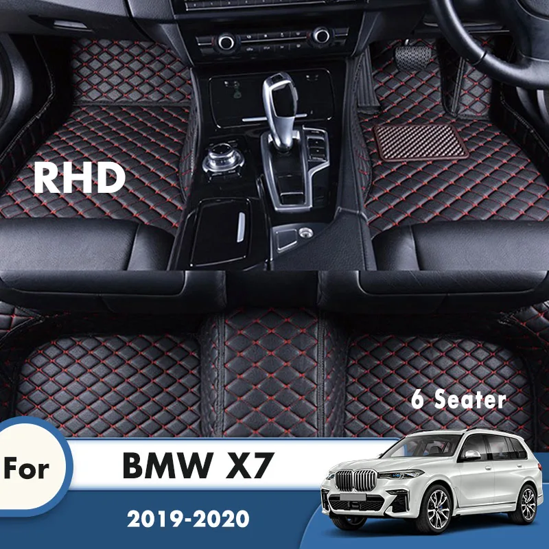 

RHD Custom Car Floor Mats For BMW X7 2020 2019 6 Seater Foot Pads Car Styling Carpets Auto Accessories Interior Covers Rugs