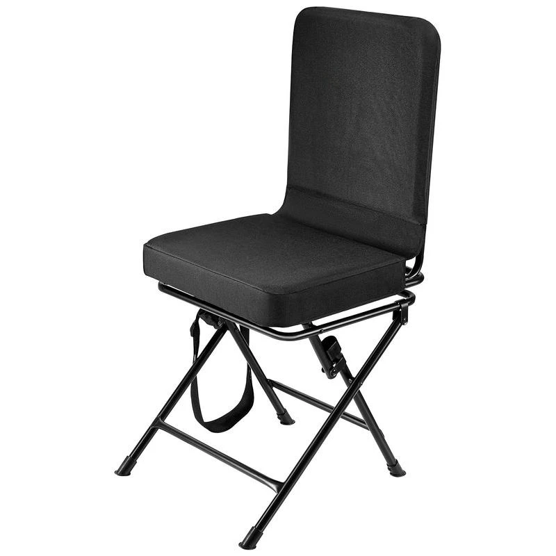 

Hunting Chair 360° Swivel Foldable Portable Blind Chair Heavy-Duty Steel Frame Ground Stool Seat Adjustable Shoulder Strap 300 Lbs Capacity Fishing Camping Hunting