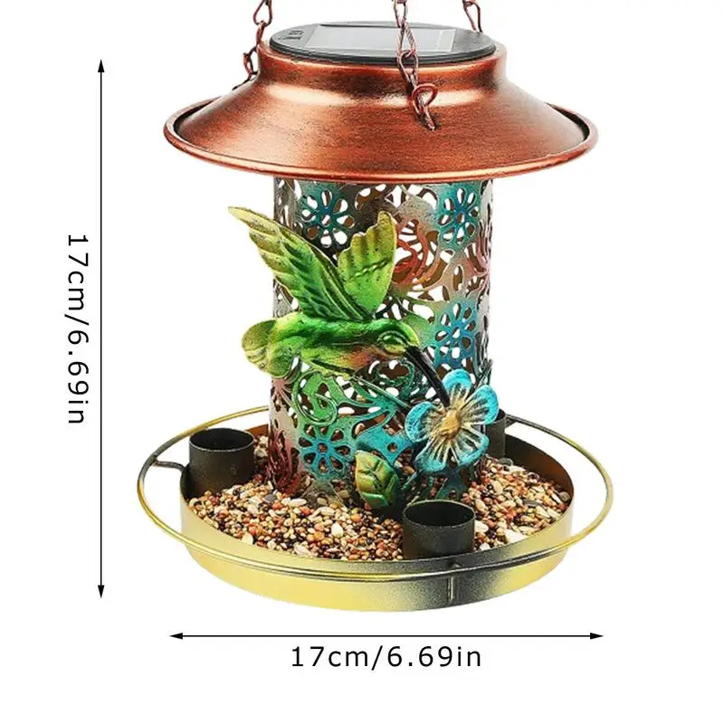 Solar Bird Feeder For Outdoors Hummingbird Feeder With LED Light Outdoor Garden Decoration Solar Lantern For Lawn Patio Balcony