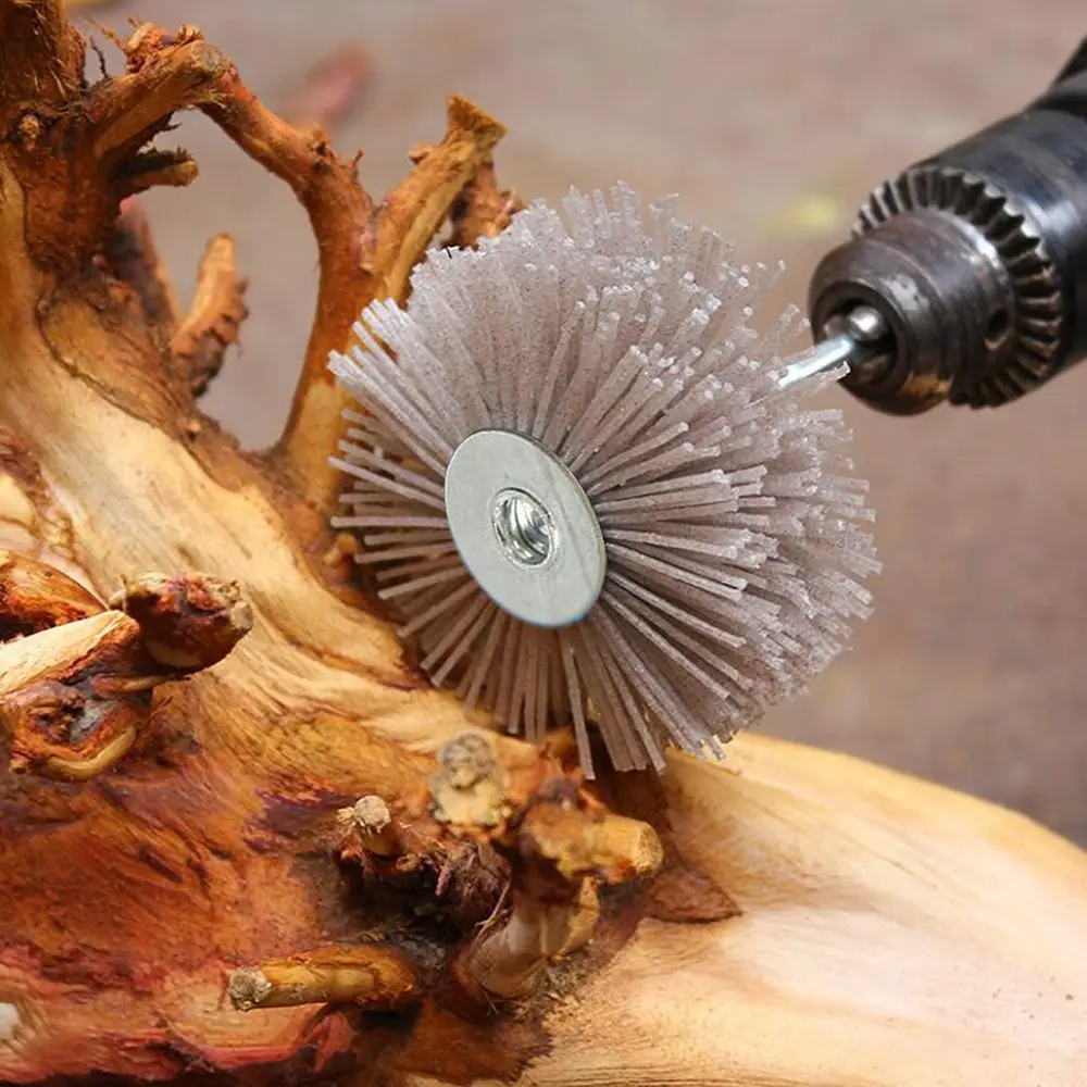 Wood Furniture Drill Polishing Deburring Grinder Abrasive Wire Grinding Flower Head Nylon Wheel Brush Electric Drill Polishing