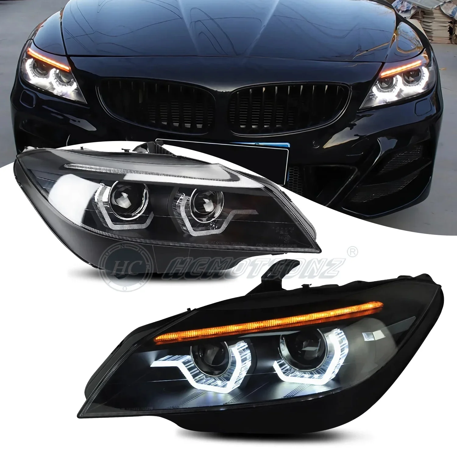 

A Pair BMW Z4 Headlight E89 2009-2016 Sequential Turn Signal Low High Beam No Blue Headlight