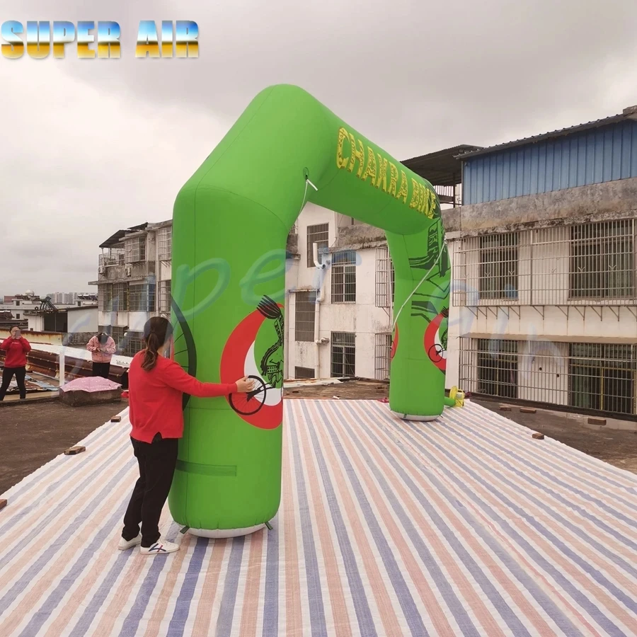 Beautiful design custom sport decoration inflatable race arch with air blower for sport events