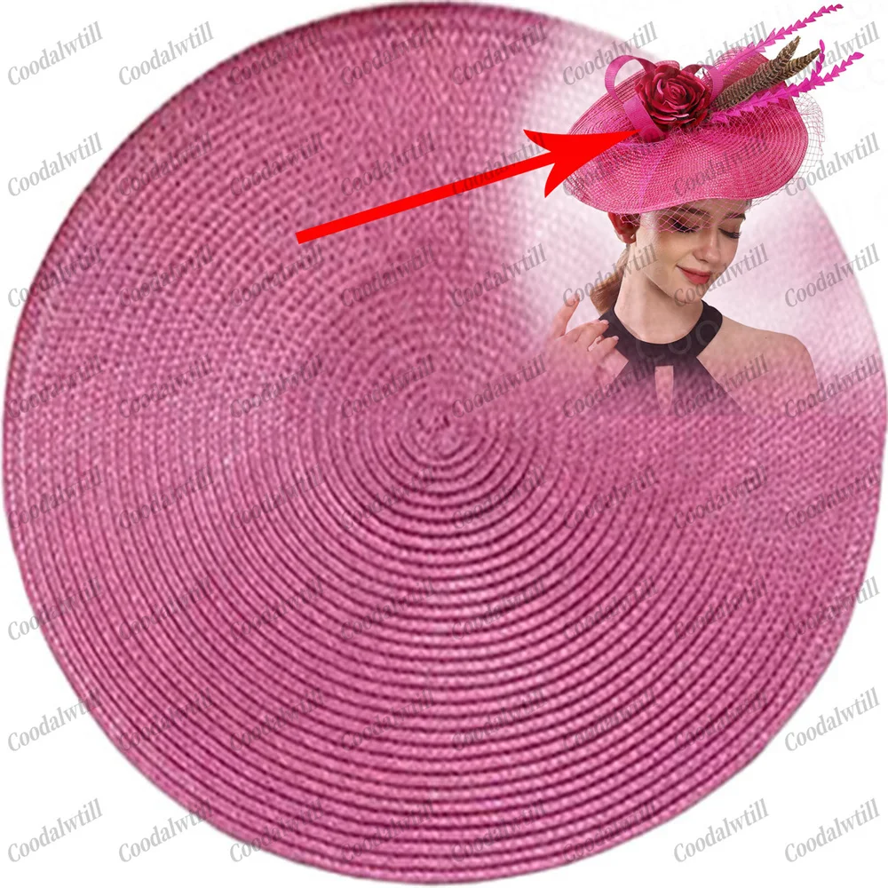 Tocado redondo plano de PP, Base de 38x38CM para boda, tocado para mujer, accesorios para el cabello DIY, suministros para gorro de sombrerería de boda para novia