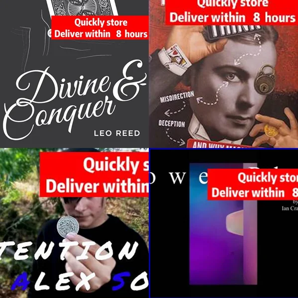 Divine and Conquer by Leo Reed,How Magicians Think by Joshua Jay,Retention A.S by Alex Soza,Power Play by Ian Cranston Magic