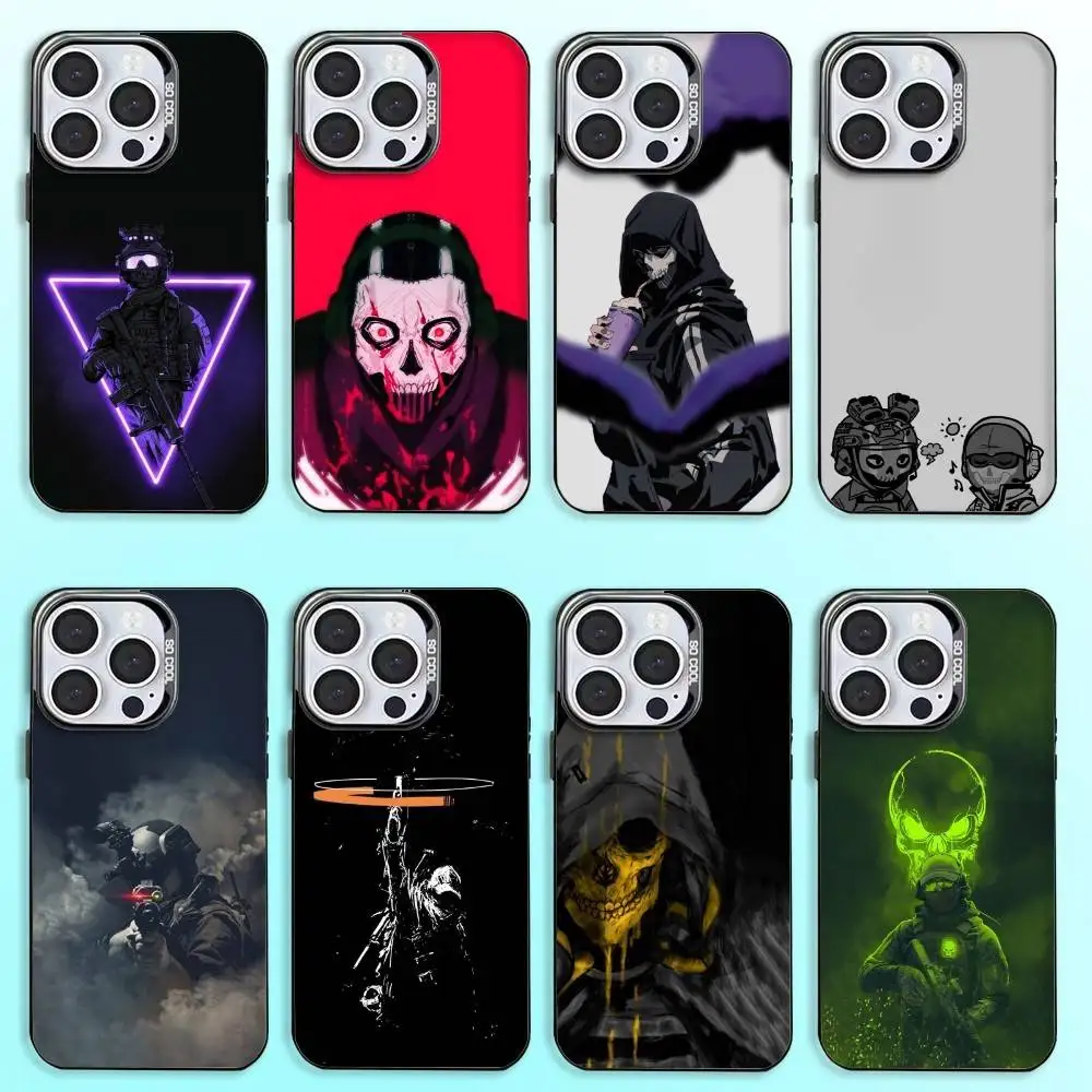 

Army Special Forces G-Ghost Phone Case For iPhone17,16,15,14,13,12,11 Plus,Pro Max Colored Silver Plated Inside Cover