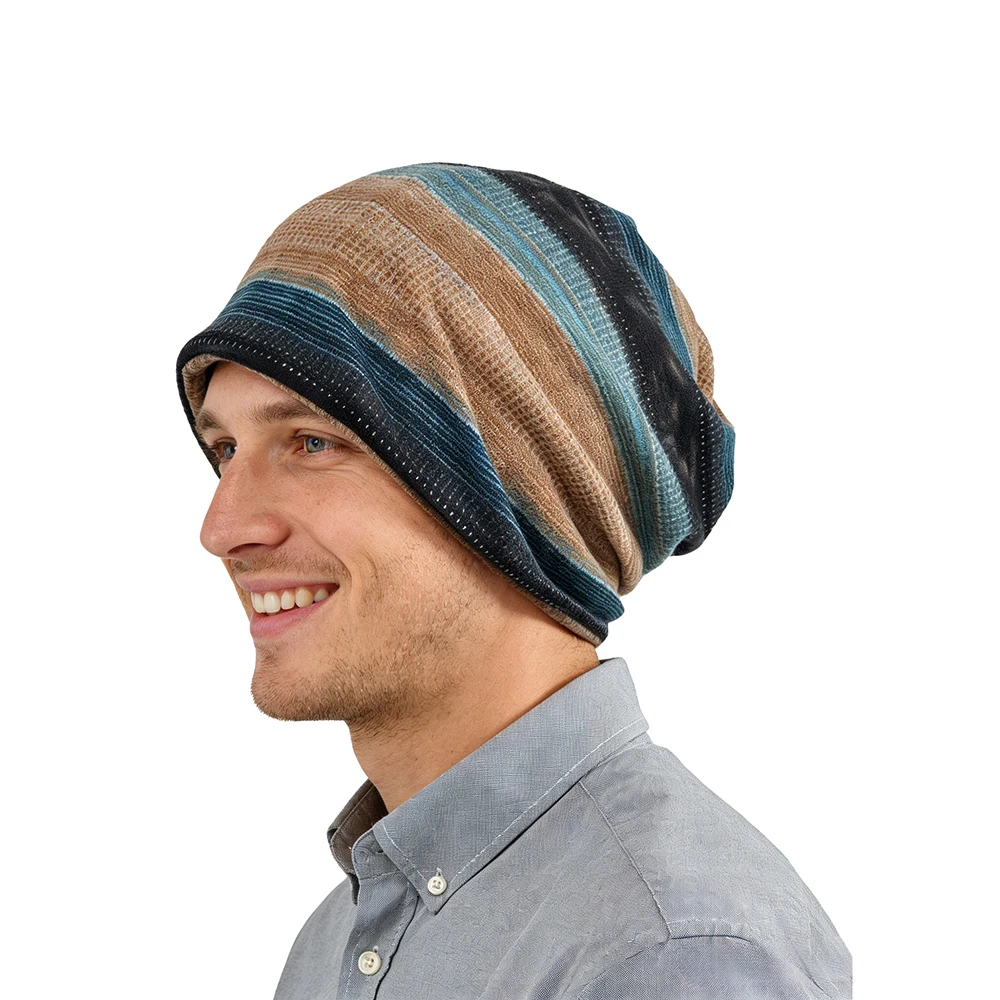 หมวกไหมพรมลายทางสุดเก๋ - อเนกประสงค์ สวมใส่สบาย ทันสมัย มีเอกลักษณ์เฉพาะตัว และเป็นไอเท็มที่ต้องมีตามเทรนด์ตามฤดูกาล