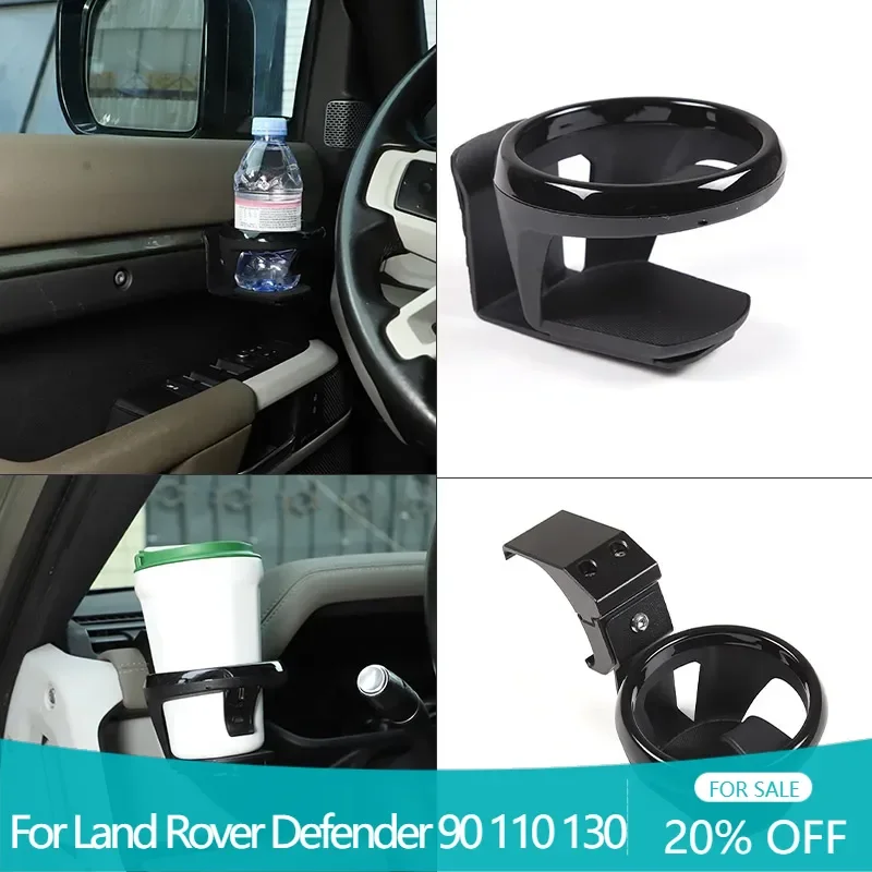 Aluminum Alloy Black Car Dashboard Drink Holder Water Cup Holder Trim Accessories For Land Rover Defender 90 110 130 2020-2024