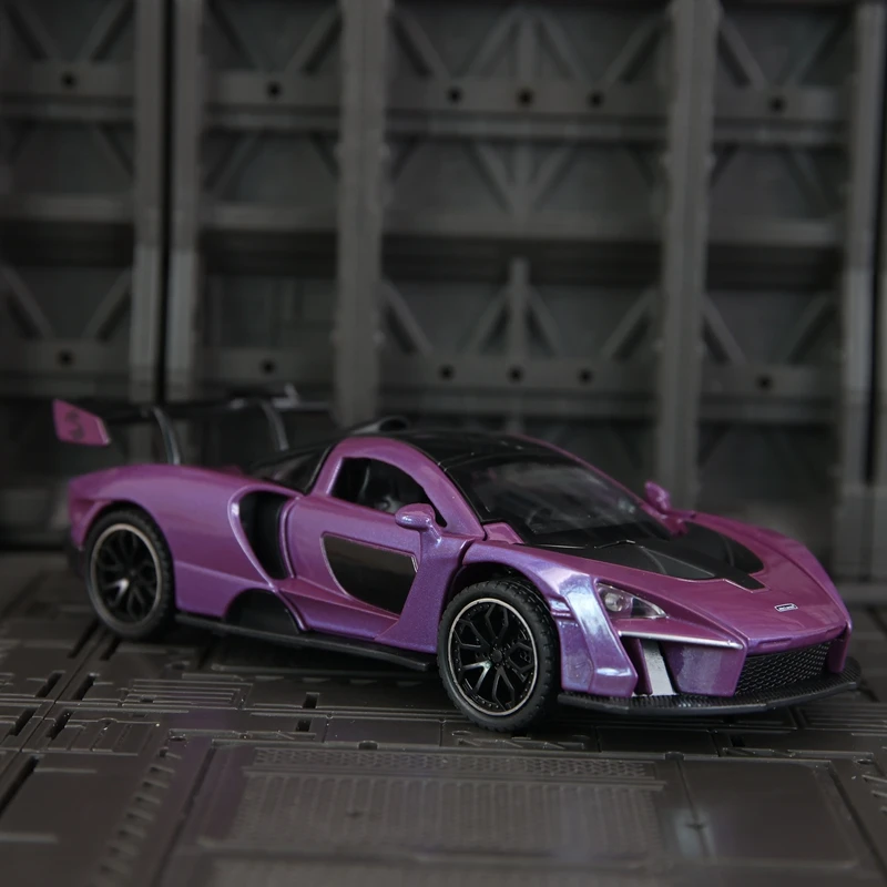 1:32 マクラーレン SNNA 合金車モデル装飾コレクション、スーパーカー、子供用音と光のフィードバックおもちゃ、ドアを開けることができます