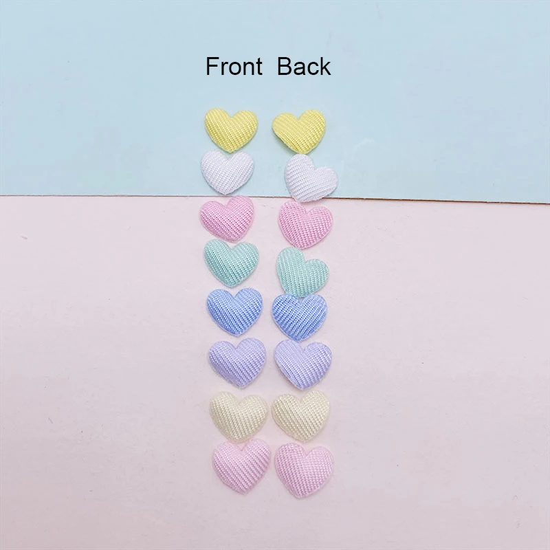 100Pcs 1CM Padded Small Heart Appliques For Children Hat Sewing DIY Hair Clip Accessories Cloth Patches