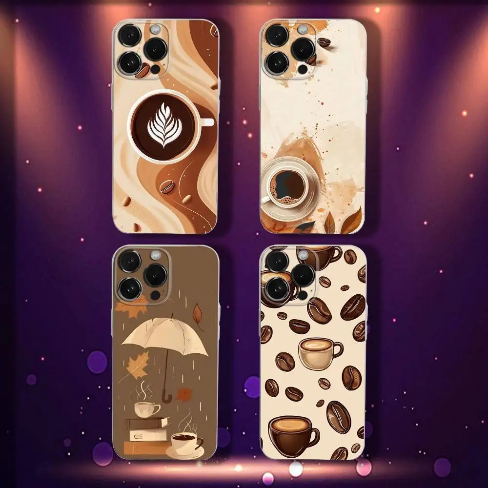 

Autumn Coffee Time Phone Case For iPhone 17,16,15,14,13,12,11 Pro,Max,Plus,X,XS,XR,SE4,E Mini Transparent Soft Cover
