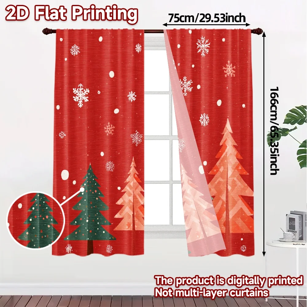 2D Flat Printing,JIT 2pcs, Curtains (Without Rod) Festive Pup Magic (5) Modern Minimalist Curtains Versatile Polyester Curtains
