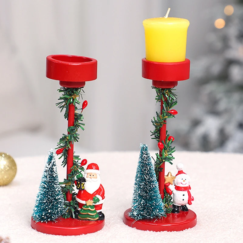 Christmas Tree Snowman Candlestick Cute Tea Lamp Candlestick Center Decoration Home Center Decoration Dining Table