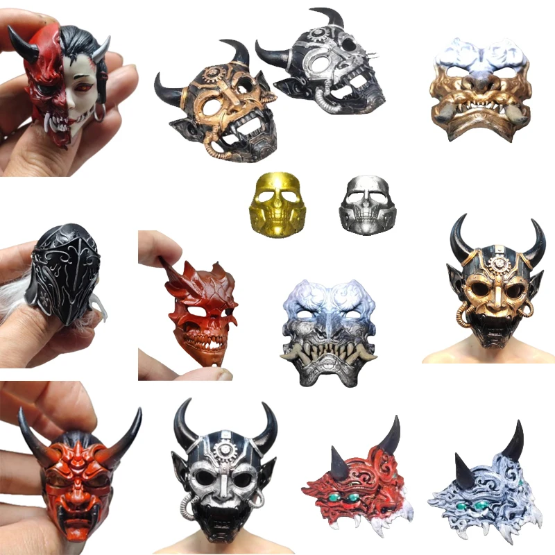 

Миниатюрные маски-черепа, скульптуры голов солдатиков 1/6, модели масок солдатиков 1/12, аксессуары для мини-фигурок для украшения кукол.