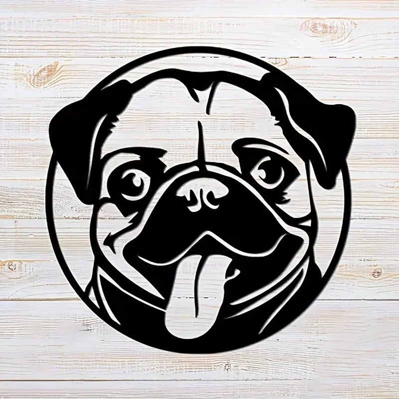 HELLOYOUNG CIFBUY Pug Metal Home Decoration, Pug Metal Wall Art Decor Pug Metal Wall Dog Sign, Dog Wall Hanging Living Room bedr