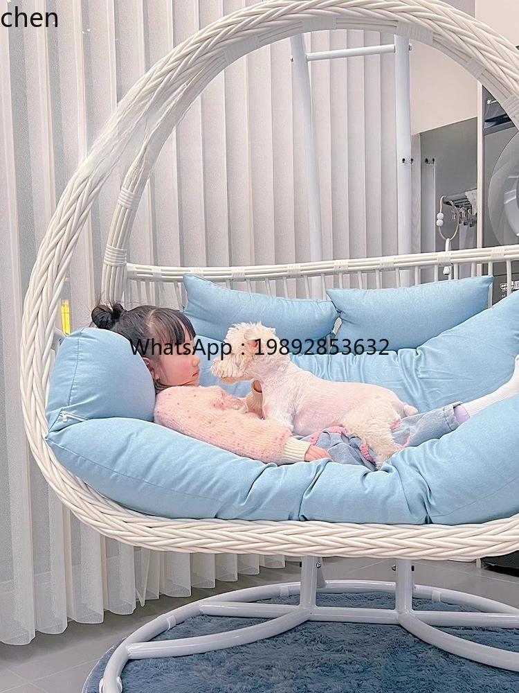 H1 Double Hanging Chair Balcony Cradle Indoor Swing Outdoor Hanging Basket Rattan Chair