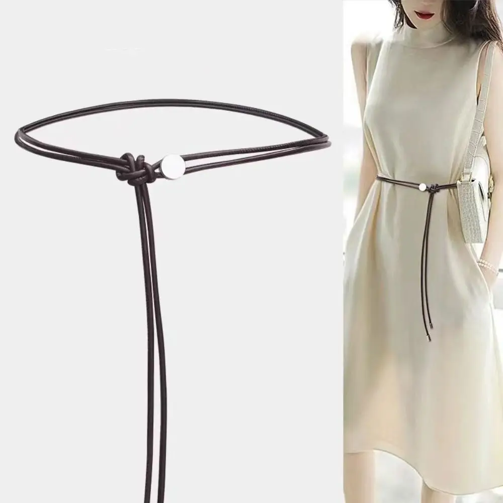 1PC Women\'s Fashion Knotted Thin Waistband Summer Dress Belt Decoration Versatile Luxury Trendy Design Waist Tie Rope