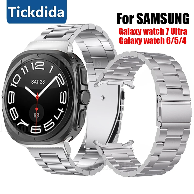 

Stainless Steel Band for Samsung Galaxy Watch 7 Ultra 6 5 4 Luxury Metal No Gaps Strap for Galaxy Watch Ultra 47MM 44mm Bracelet