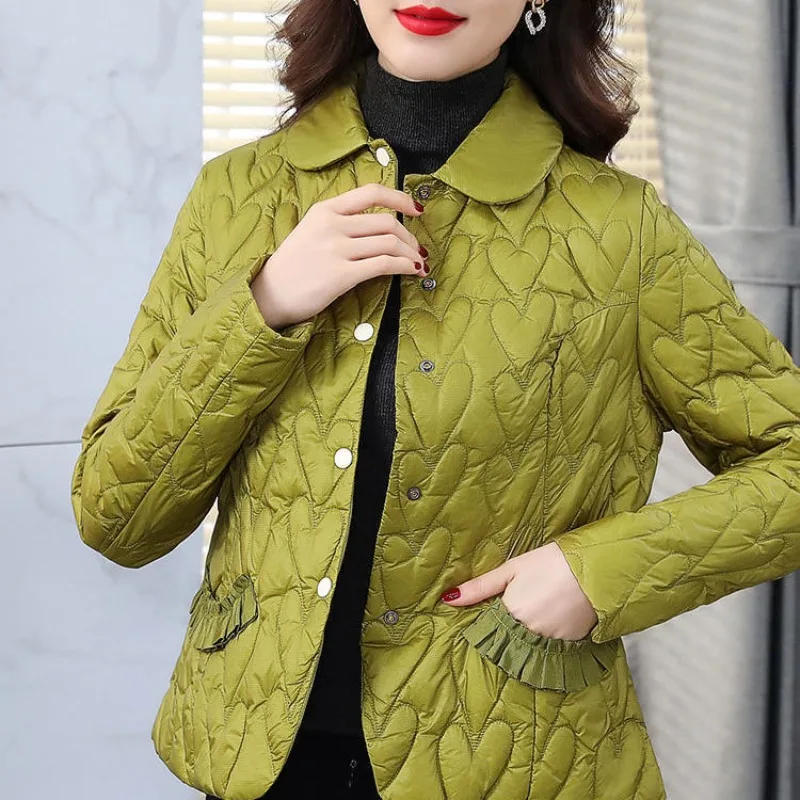 Women's Winter Top Coat Cotton Coat Square Neck Lightweight Short Simple Comfortable Casual New Soft Niche Versatile Skinny