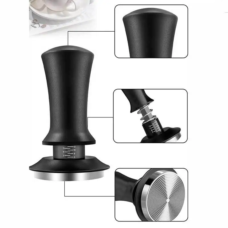 

Плоское/ниточное основание Темпер для кофе Пружинный темпер Темпер для эспрессо Нержавеющая сталь Внутренняя пружинная конструкция Сбалансированная фиксированная сила