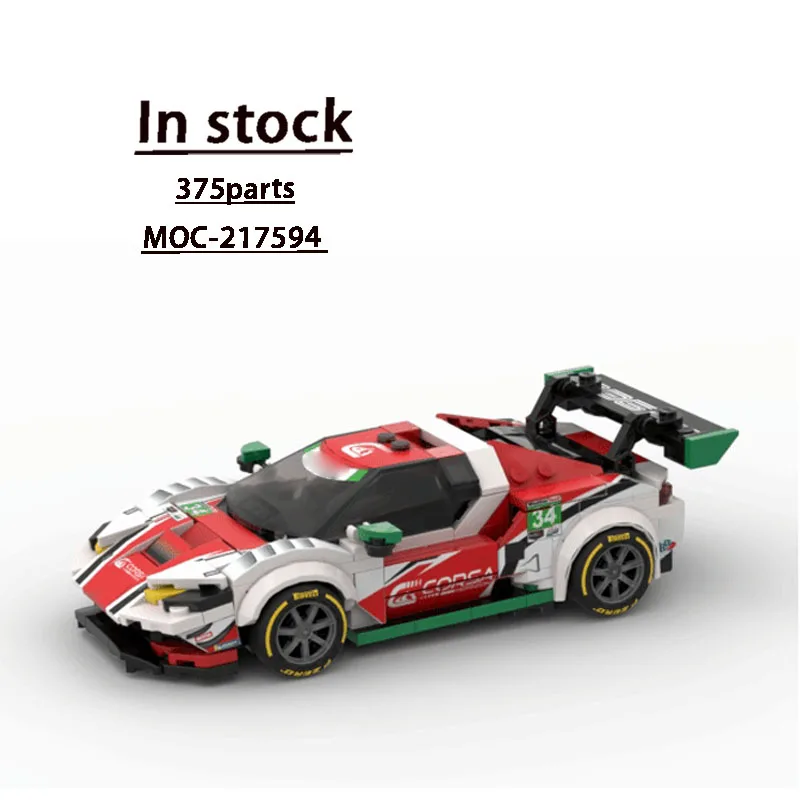

MOC-217594 Новый классический 296GT3 суперкар гоночный строительный блок модель375детали для мальчиков и детей на день рождения строительный блок игрушка в подарок