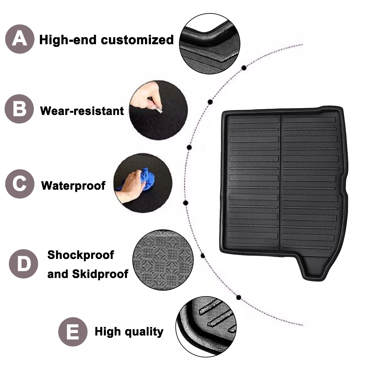 Car Boot Cargo Liner Rear Trunk Boot Mat Floor Carpet Luggage TrayMud Protector Waterproof For Volvo XC60 2 MK2 2018 2019+