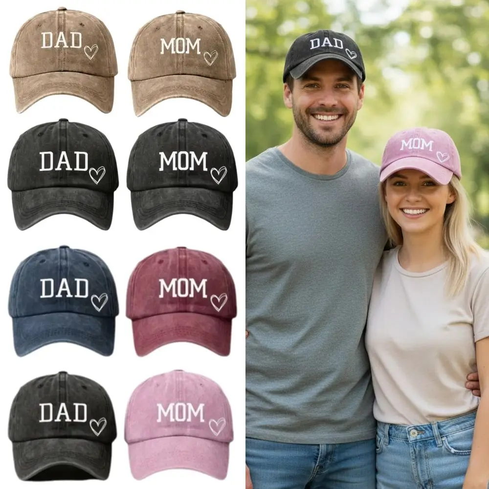 conjunto-de-2-bones-de-beisebol-com-estampa-de-amor-para-pais-em-algodao-lavado-ajustaveis-para-casais-homens-e-mulheres