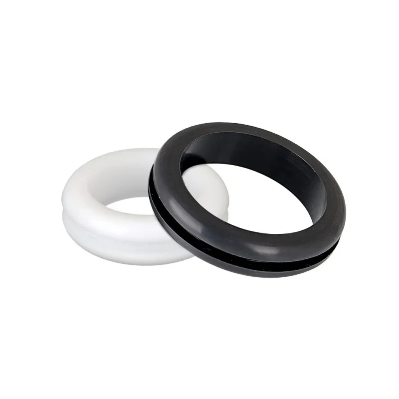 

3-80mm Black/White PVC Rubber Double Sided Coil Grommet / Cable Wire Protector Seal Ring for Electrical Panel & Hole Protection