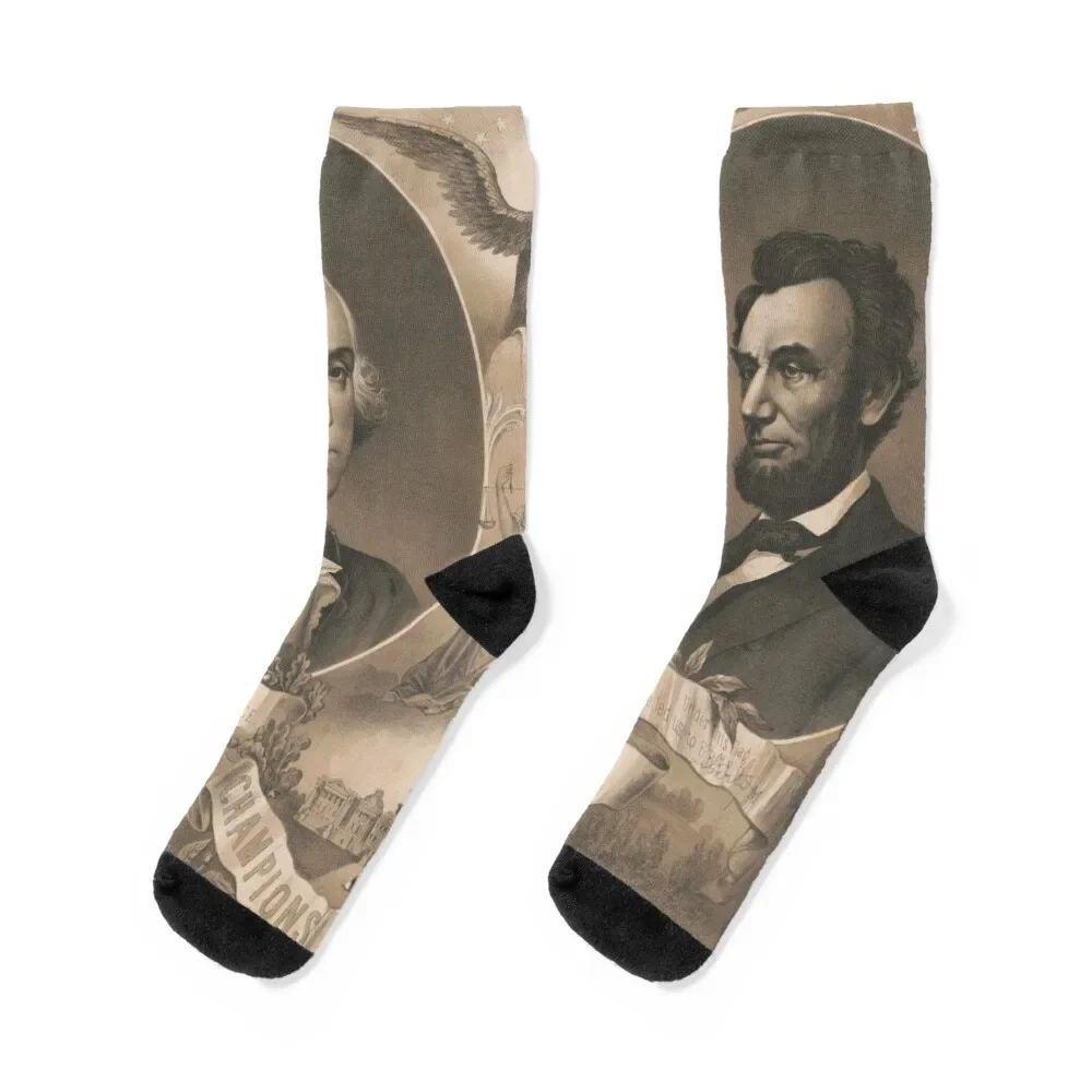 

US Presidents George Washington and Abraham Lincoln Socks retro essential Stockings basketball Boy Socks Women's