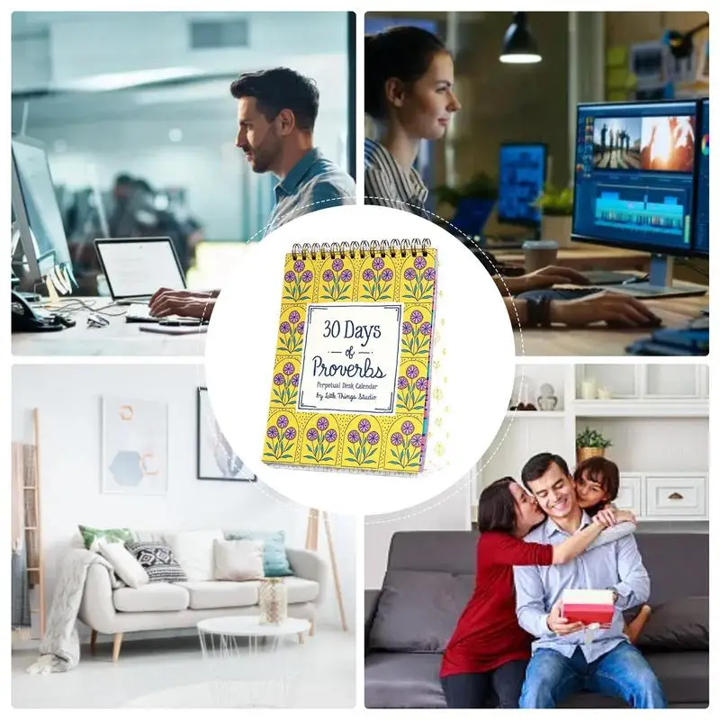 تقويم حائط ملهم، تقاويم دائمة ملهمة مع اقتباسات مكتبية، ملحقات ديكور المنزل، مخطط يومي