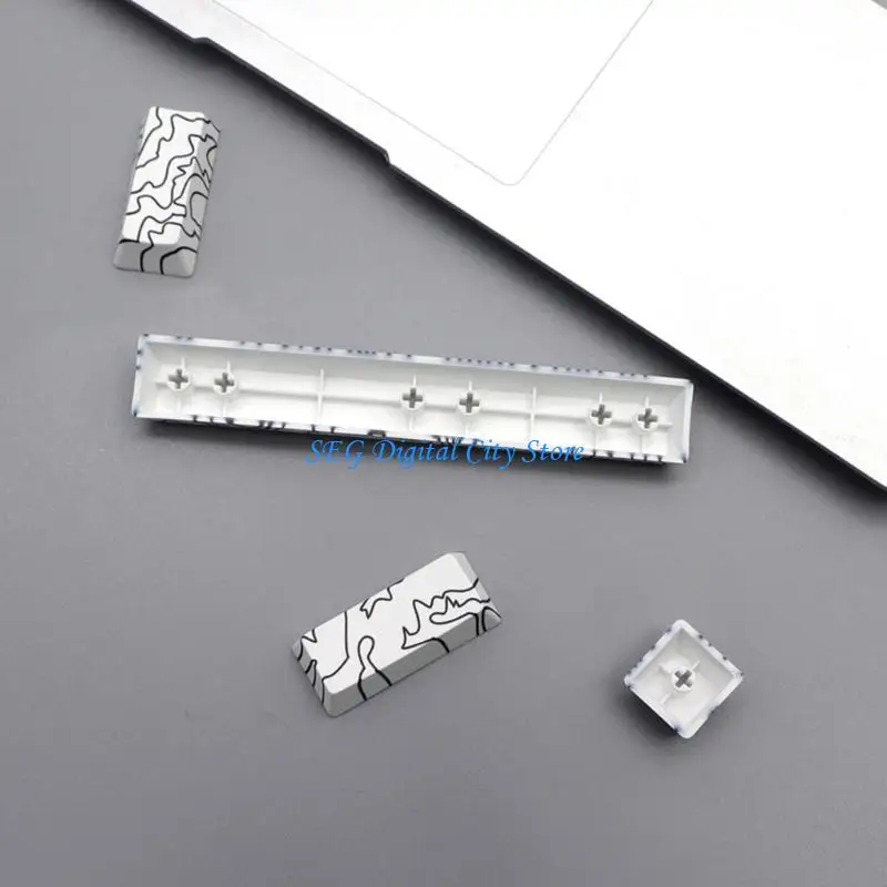 

U75B 4-Key OEM Elevated PBT Keycaps Upgrades Keyboard with Heat Sublimation Lines For Enter 6.25u Spacebar Keycaps