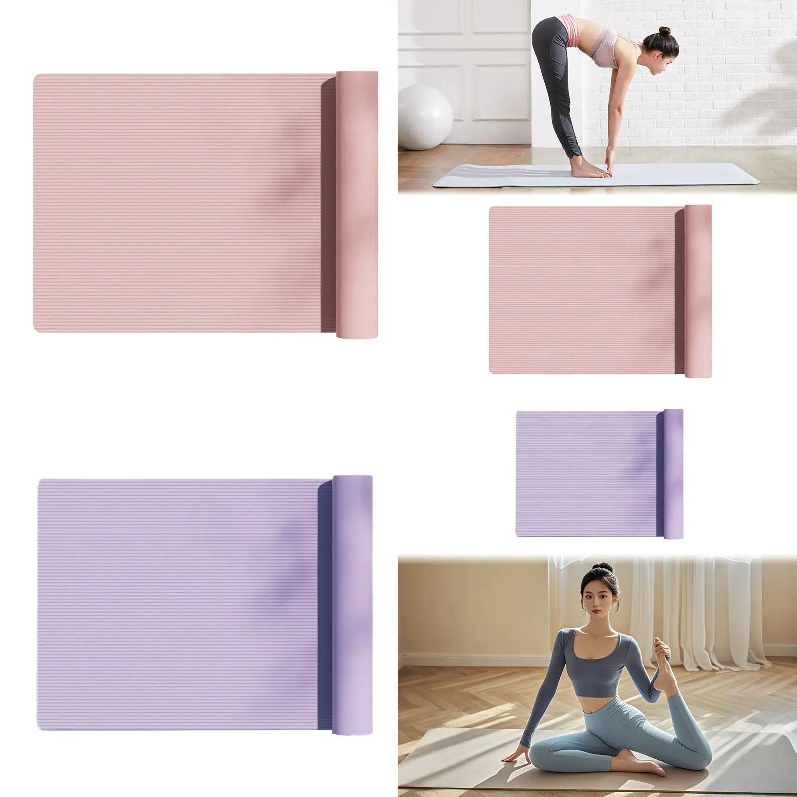 Yogamatte, 10 mm, rutschfest, Stoßdämpfung, für drinnen und draußen, Springseilmatte, Fitnessmatte für Damen, Pilates, Sport, Meditation, Anfänger
