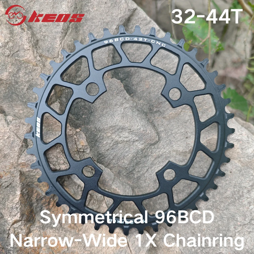KEOS متماثل 96BCD سلسلة مفردة ضيقة واسعة 32T-44T متوافقة مع سلاسل السرعة 7/8/9/10/11/12 ومجموعة كرانسيت M4000/M3000 #4
