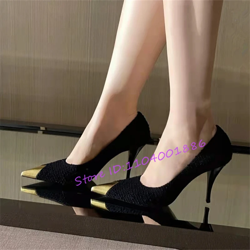 

Summer New Golden Pointed Toe High Heels for Women Elegant Versatile Shallow Stiletto Pumps Fashion Party Wedding Dress Shoes