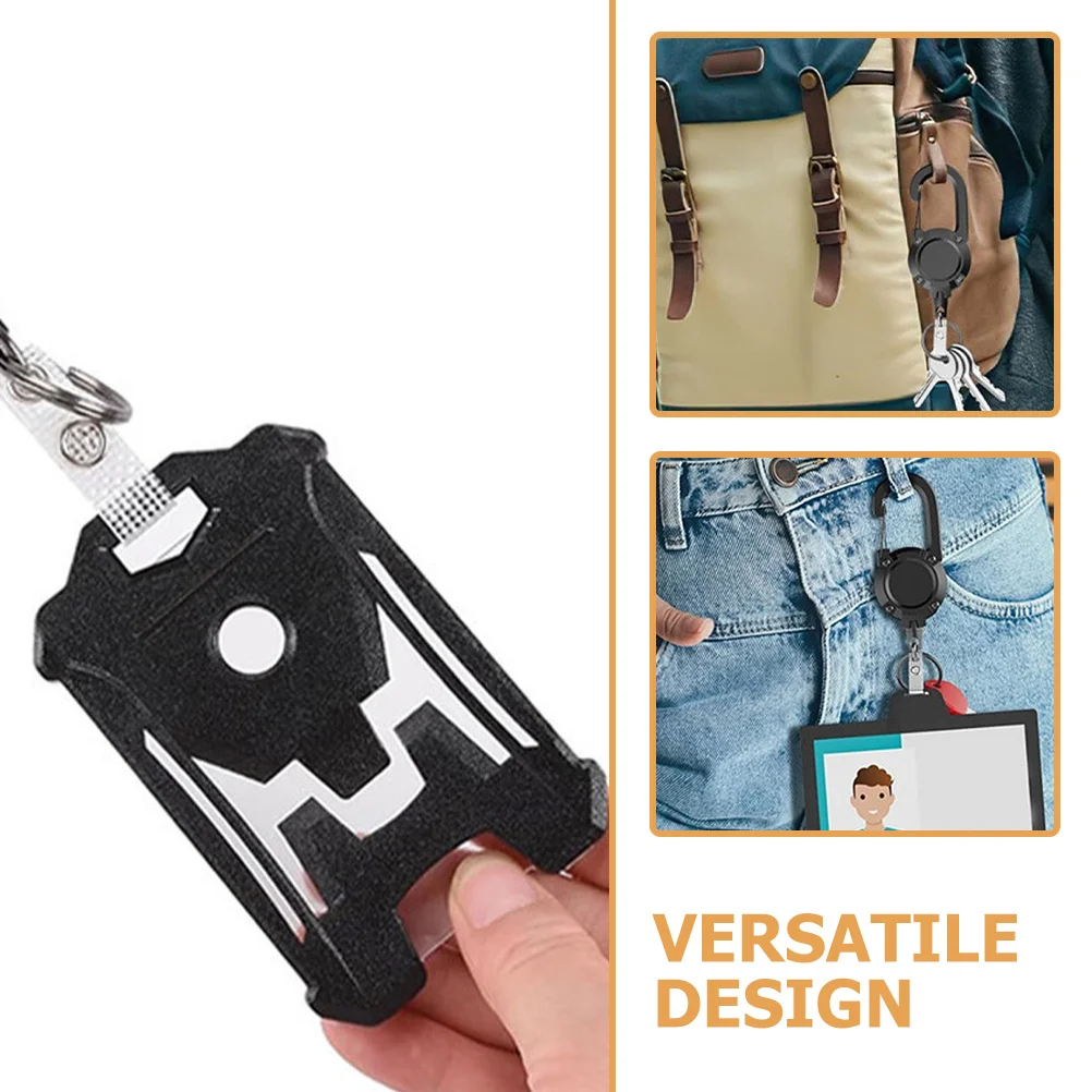 

1Set Retractable Card Holder Pc ABS Badge Protector Vertical Badge Holder Name Tag Sleeve Office