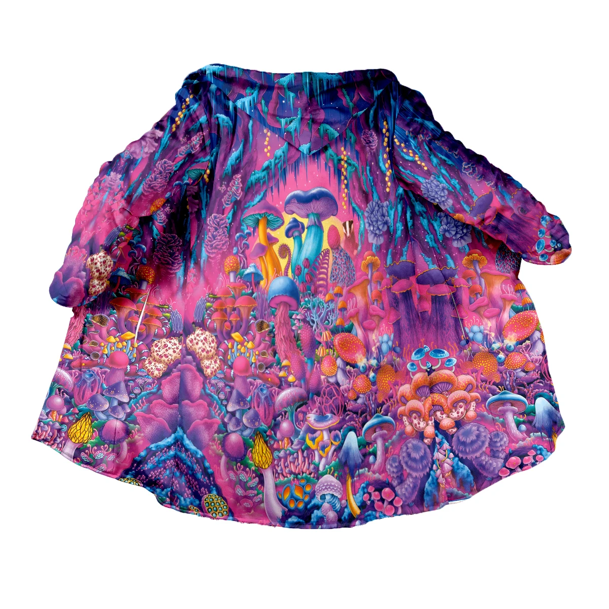 

Cosplay Colorful Psychedelic Trippy Tattoo Vintage Retro 3DPrint Harajuku Streetwear Winter Overcoat Hoody Cloak Fleece Jacket W