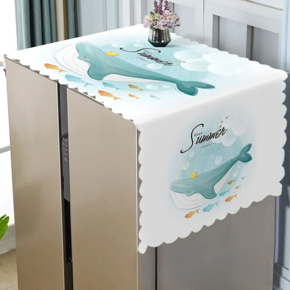 Cartoon Refrigerator Dust Cover Oil Proof Waterproof Washing Machine Cover Cute Refrigerator Cover Cloth