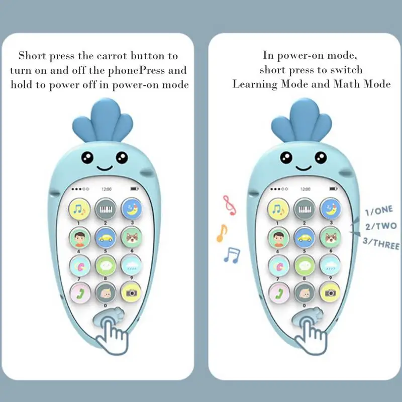 Peuter Telefoon Tandjes Speelgoed Kids Muzikaal Leren Speelgoed Met Geluid Educatief Smartphone Speelgoed Interactieve Tweetalige Wortel Tandjes