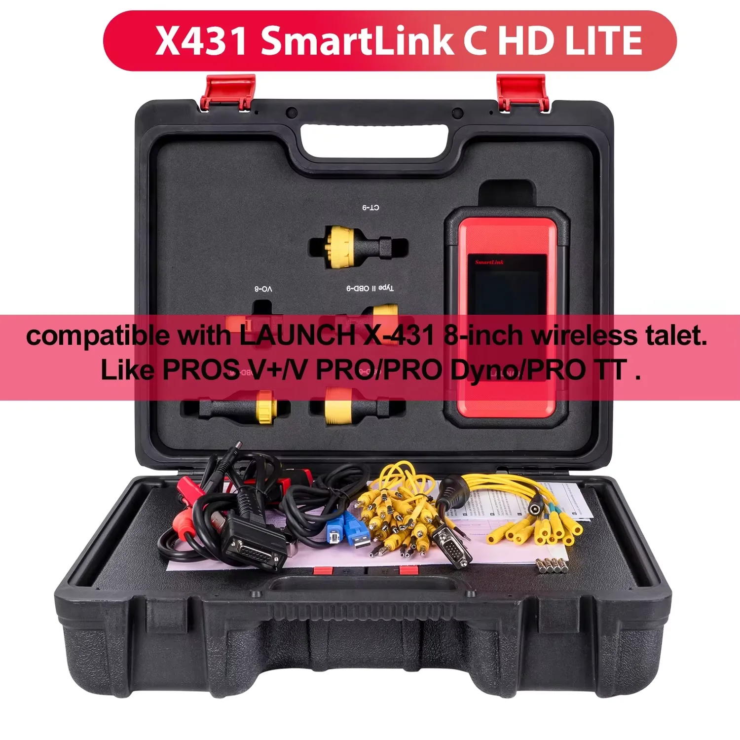 2026 Nieuwe LANCERING SmartLink C HD Elite, speciaal voor gebruik met de X431 8 inch draadloze tablet, diagnostische module voor zware vrachtwagens en dieselvoertuigen, met 1 jaar 24v